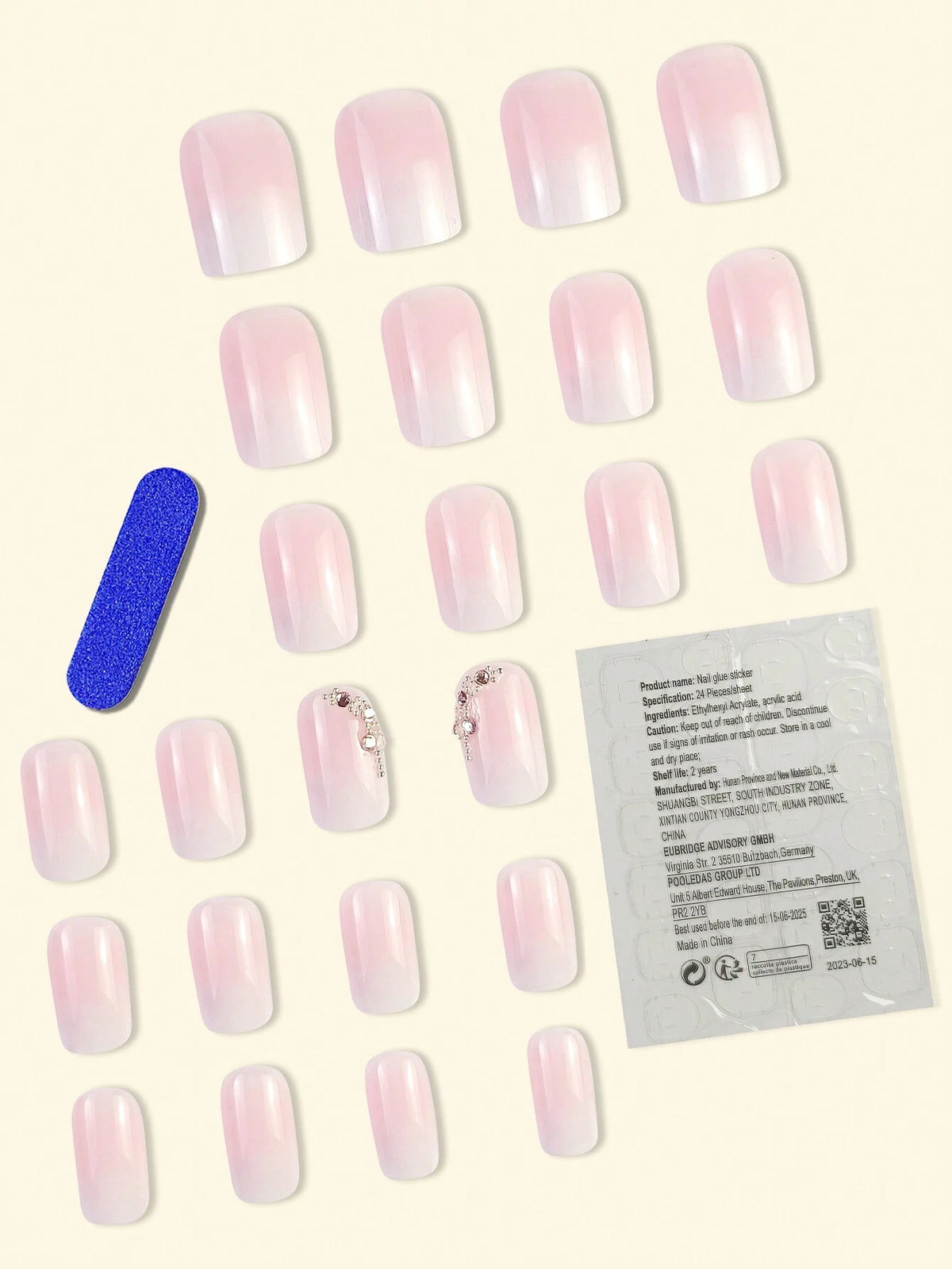Long Square Press On Nails Set for Weddings - GlamGrip Beauty