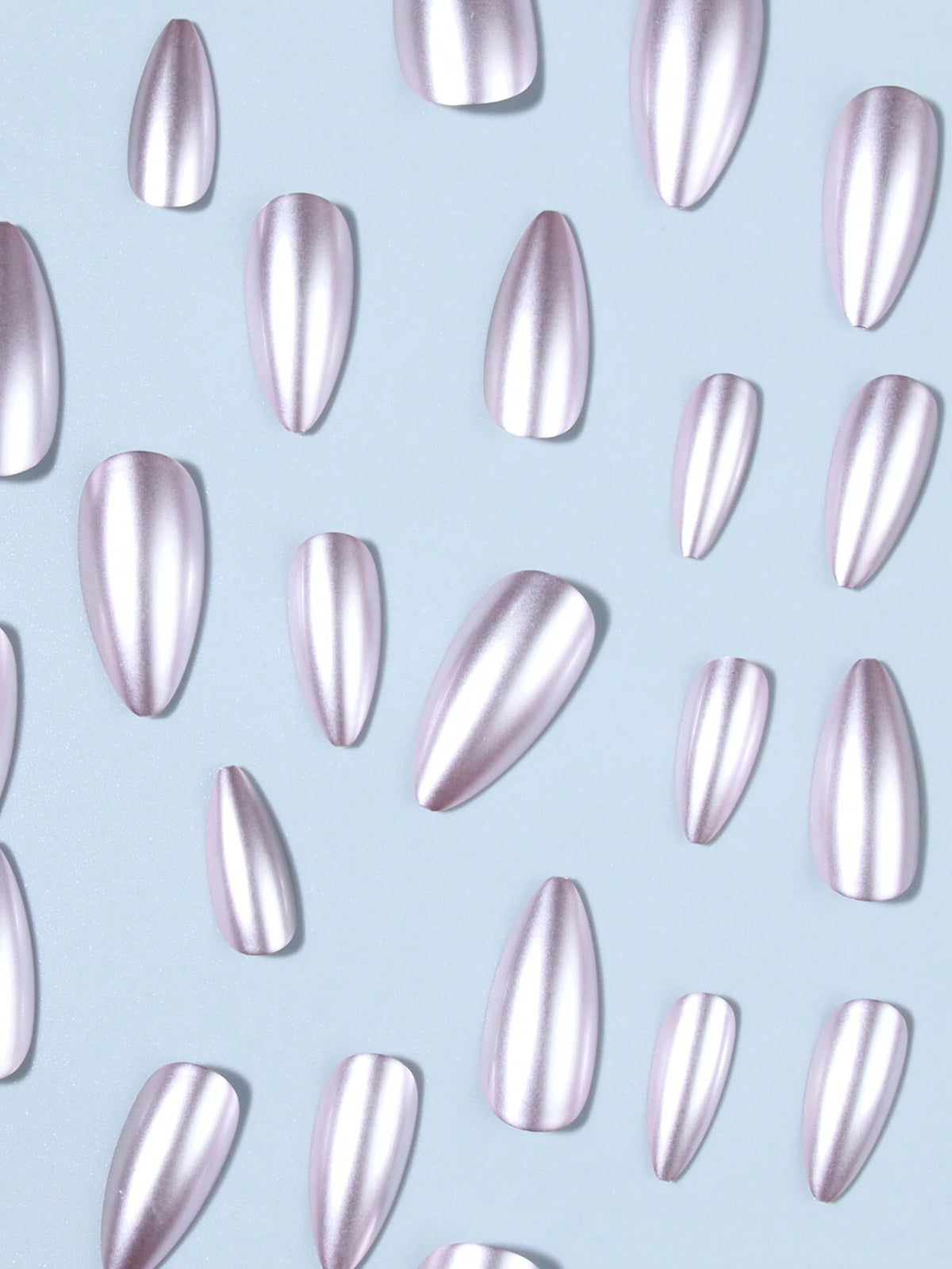 Crystal Glass - 24 PCS Medium Long Square Press on Nails - GlamGrip Beauty