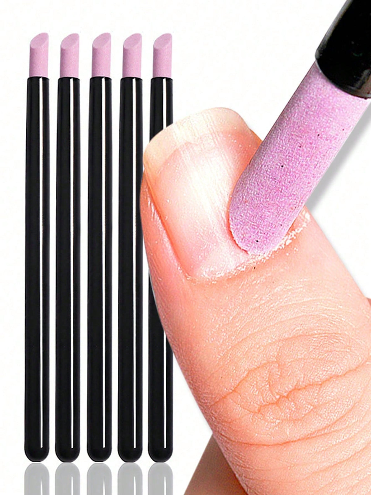 5-PCS Manicure Polishing Pen Set with Quartz & Ceramic - GlamGrip Beauty