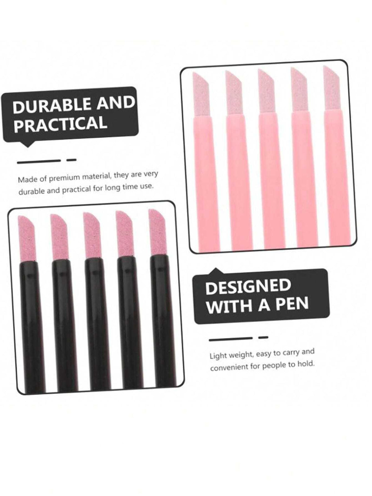 5-PCS Manicure Polishing Pen Set with Quartz & Ceramic - GlamGrip Beauty