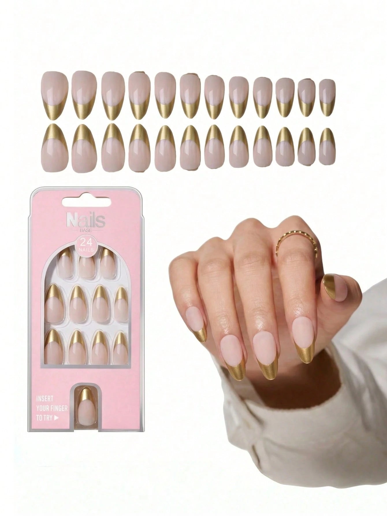 Dot & Bloom - 24 PCS Medium Almond Press on Nails