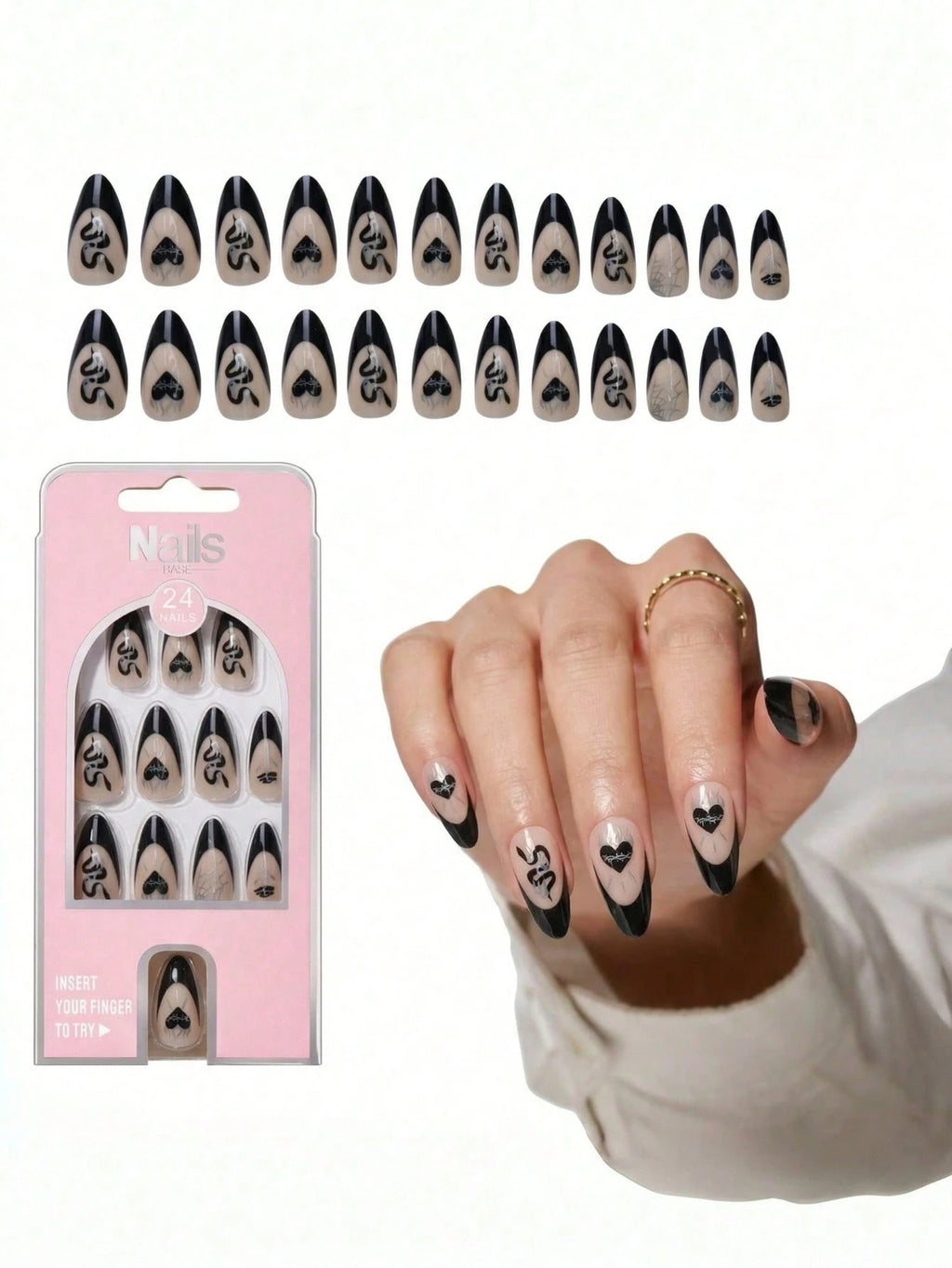 Dot & Bloom - 24 PCS Medium Almond Press on Nails