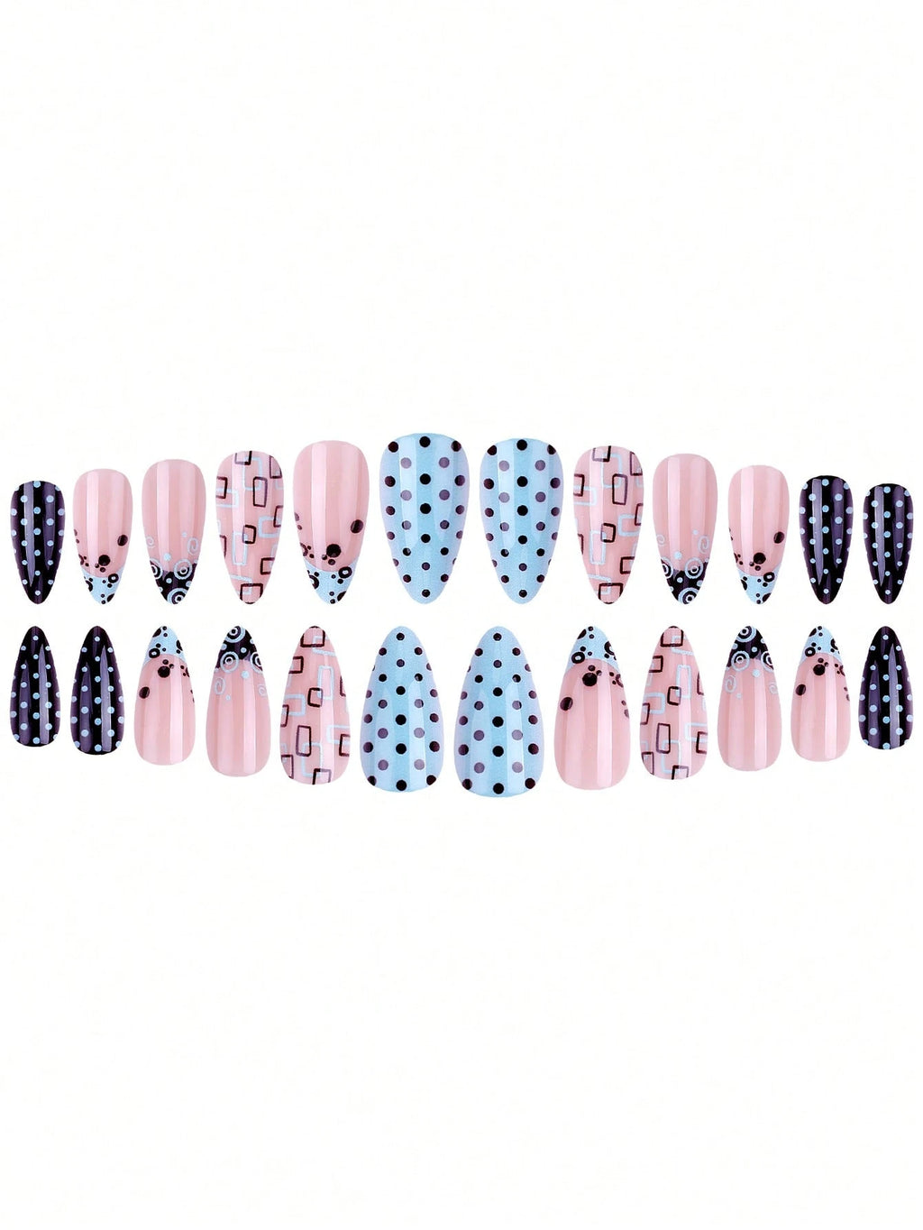Rose Ombré - 24 PCS Medium Almond Press on Nails
