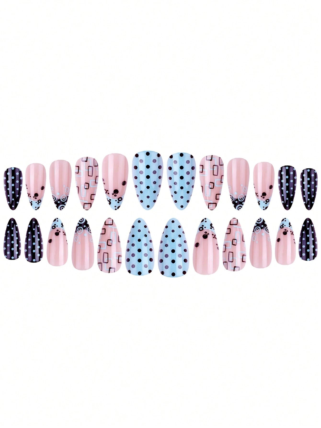 Rose Ombré - 24 PCS Medium Almond Press on Nails