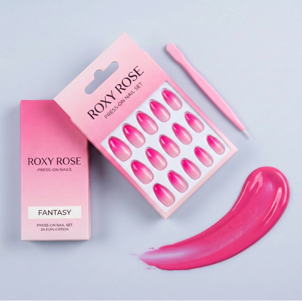 Roxy Rose - Medium Almond Acrylic Press On Nails Set