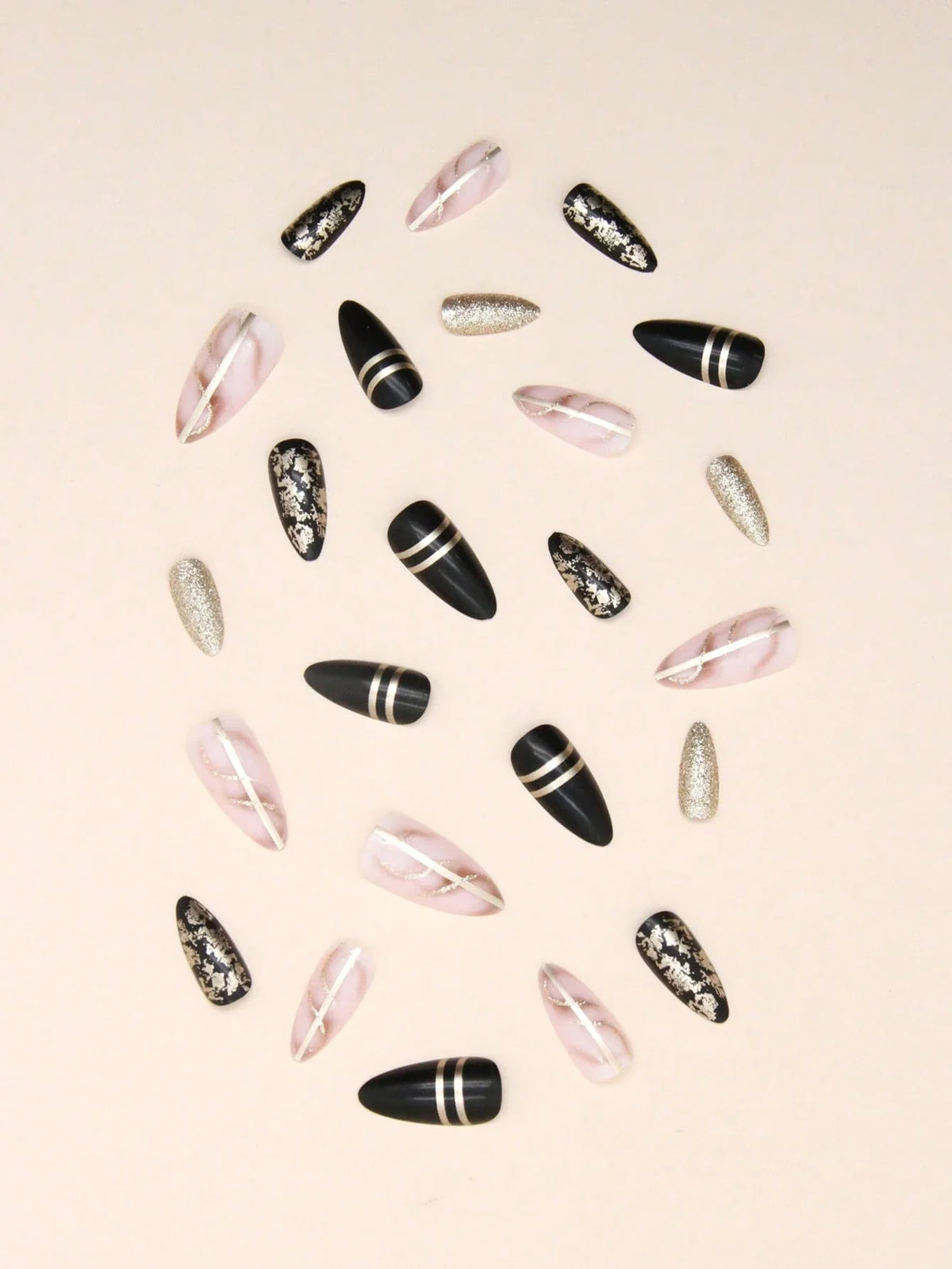 Around the World - 24 Set of Long Almond Press on Nails - GlamGrip Beauty