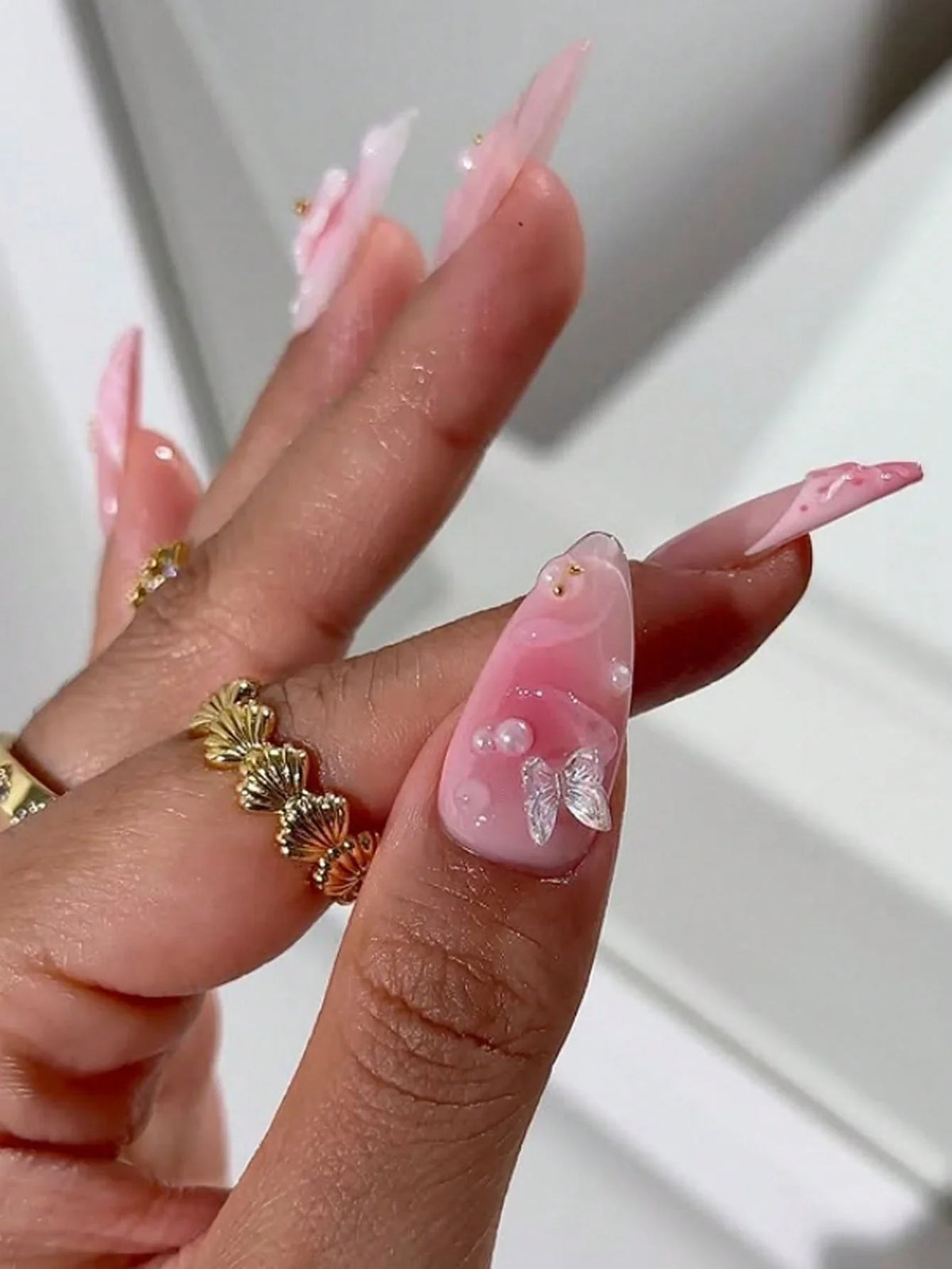 Blossom - 24 Set French Almond Press on Nails - GlamGrip Beauty
