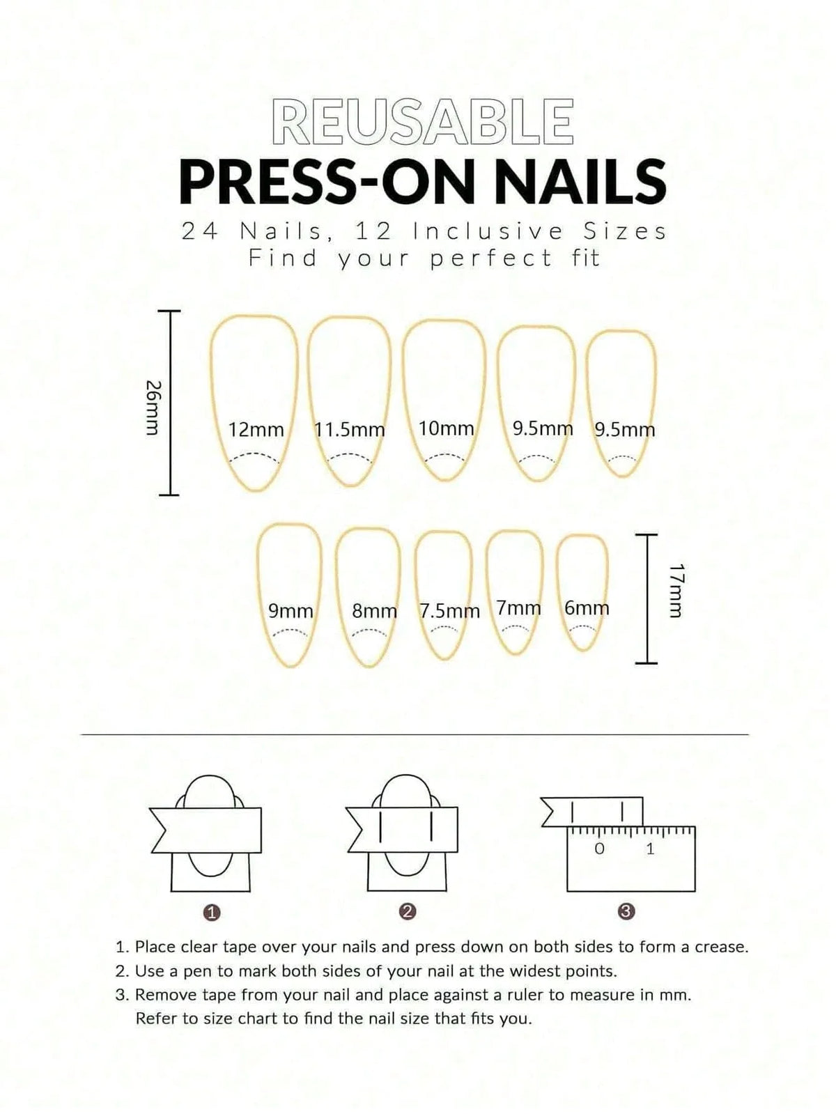Blossom - 24 Set French Almond Press on Nails - GlamGrip Beauty