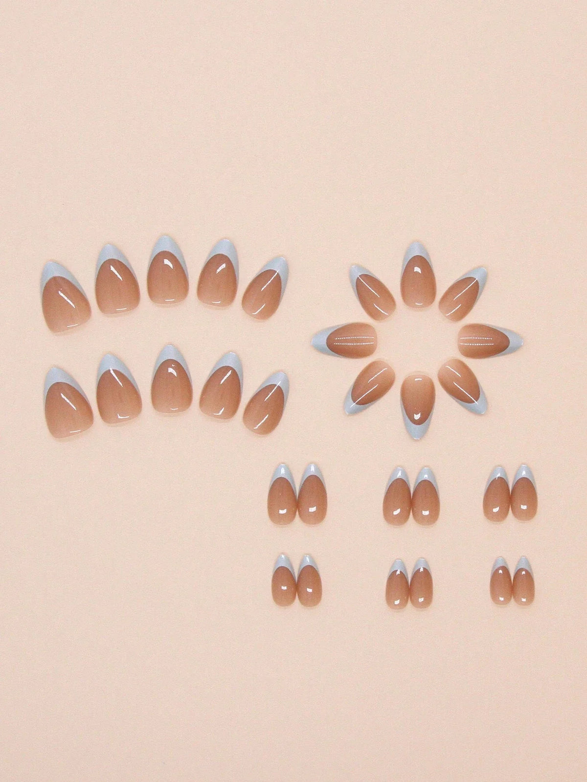 Elephant Dance - 30 Set Short Almond Shape Press on Nails - GlamGrip Beauty