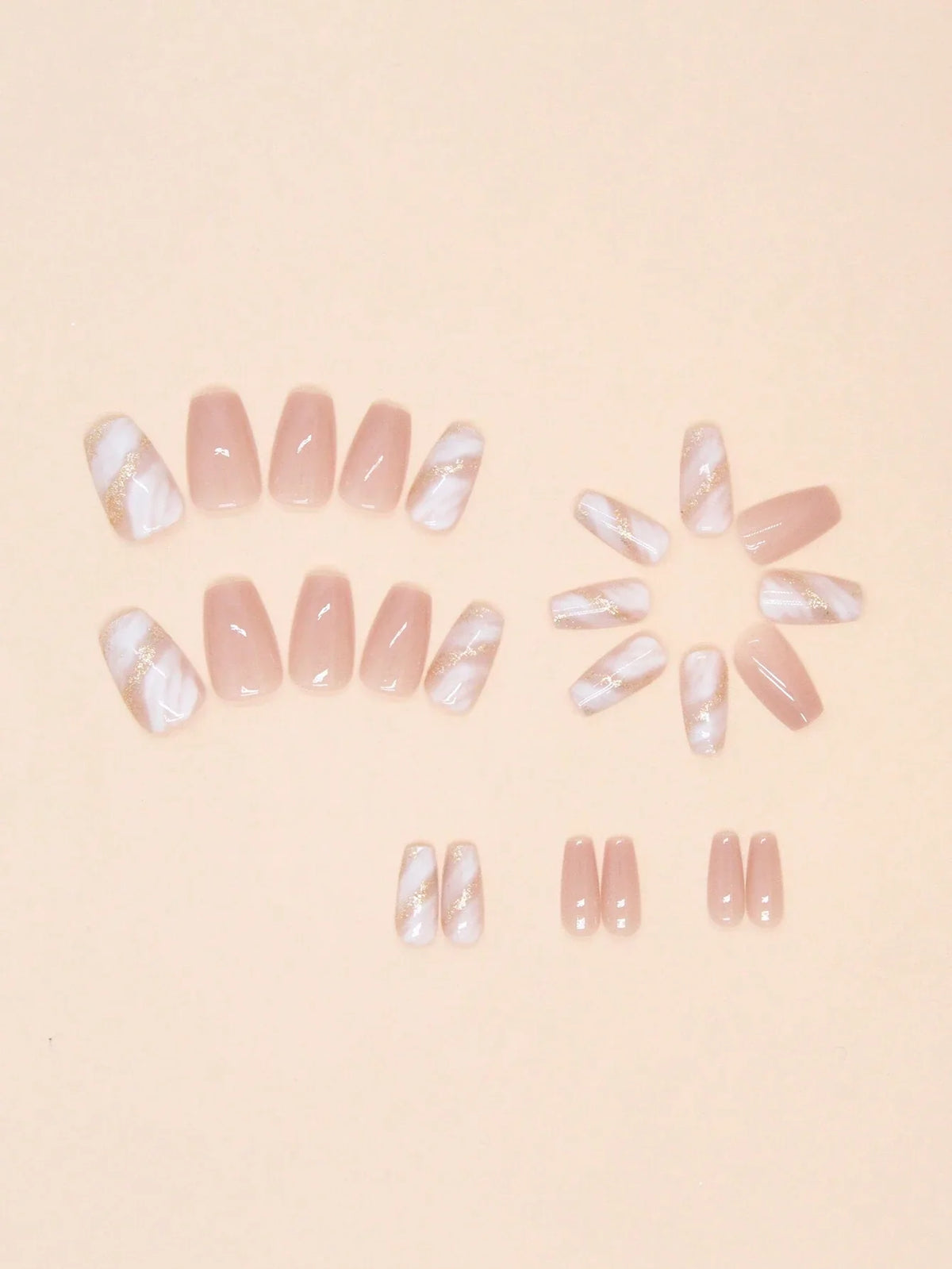 Enhance Your Elegance - 24 Set of Coffin Shaped Press on Nails - GlamGrip Beauty