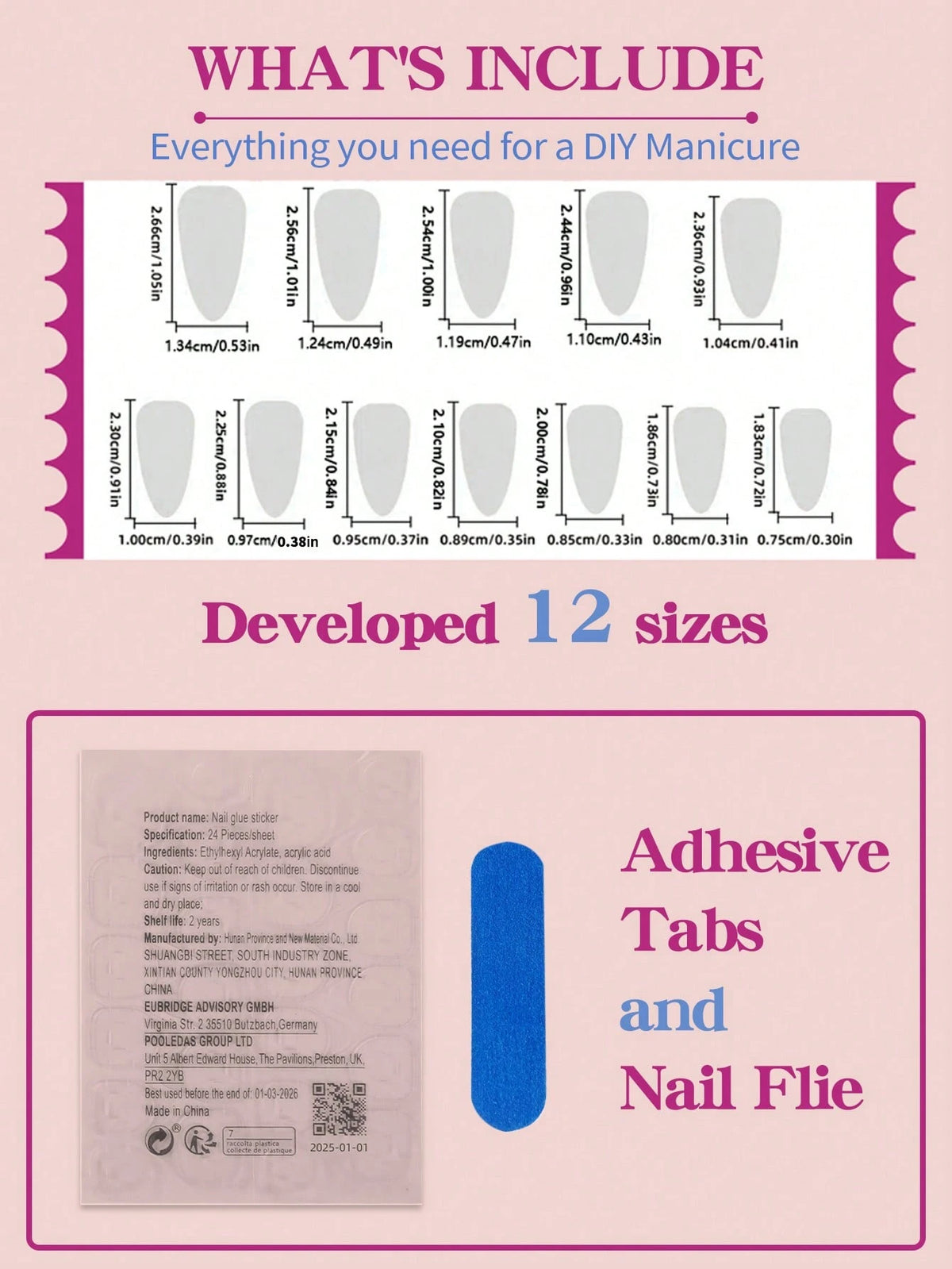 Floral - 24 Set Glossy Pink Oval Medium Press on Nails - GlamGrip Beauty