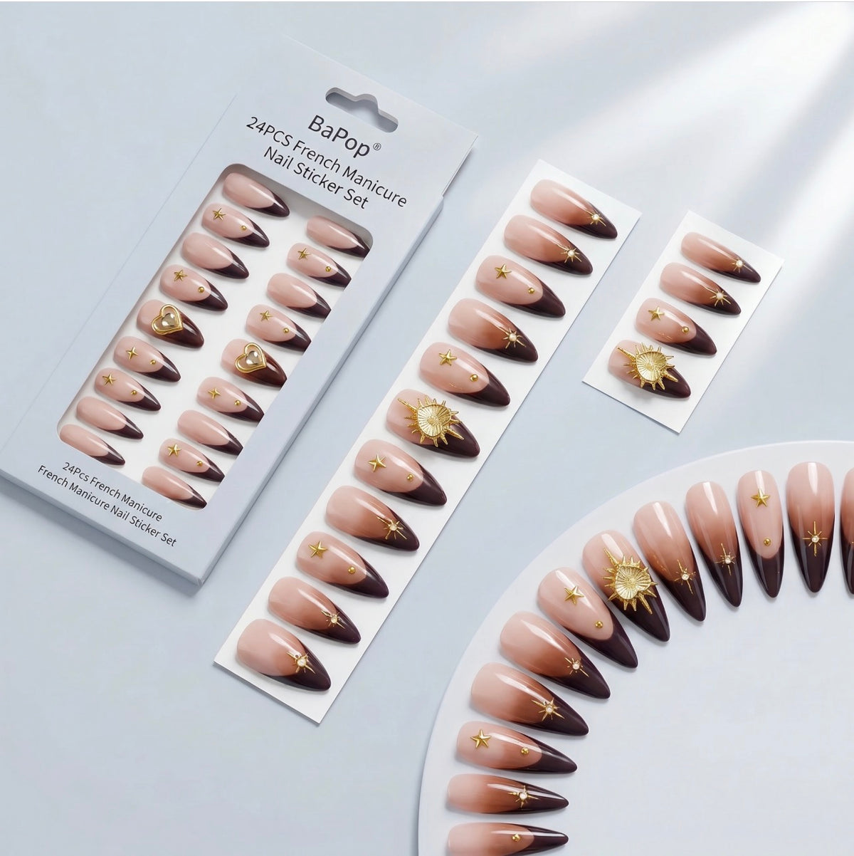Like a Prayer - 24 Set of French Almond Manicure Press on Nails - GlamGrip Beauty