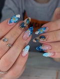 Seashells by the Seashore - 24 Set of Medium Almond-Shaped Press on Nails