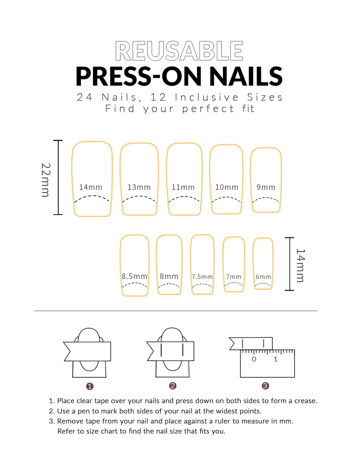 Get Glamorous - 24 Set Short Square Press on Nails - GlamGrip Beauty