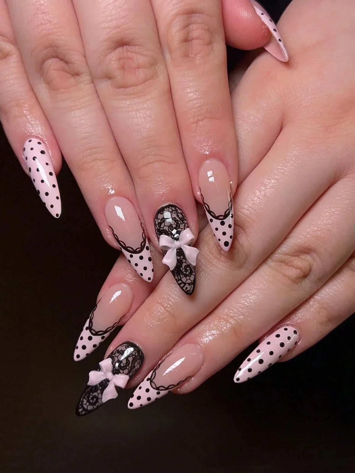 Girls Night - Long Almond Acrylic Press On Nails Set - GlamGrip Beauty