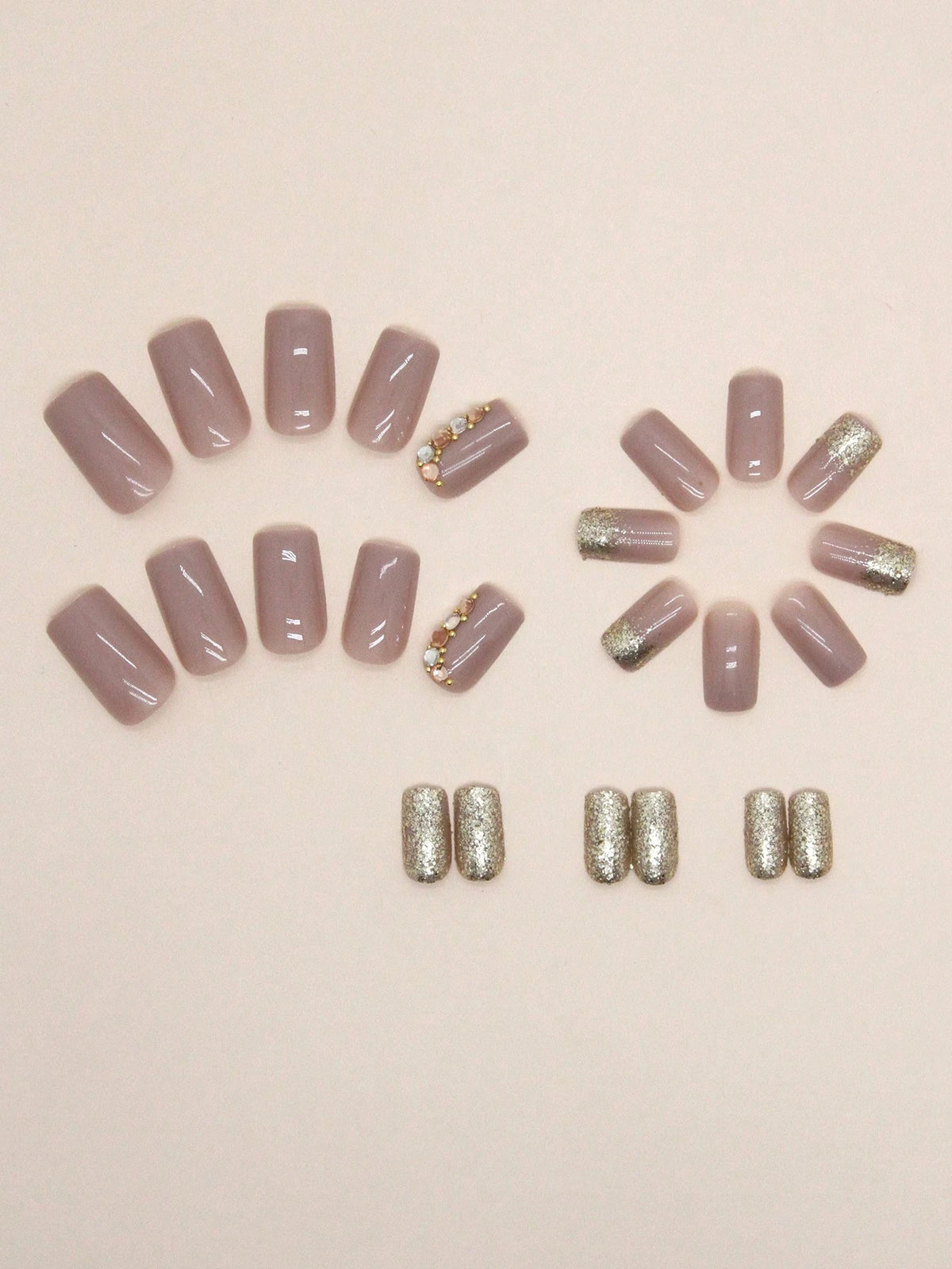 Glitter and Diamonds - 24 Set of Medium Press on Nails - GlamGrip Beauty