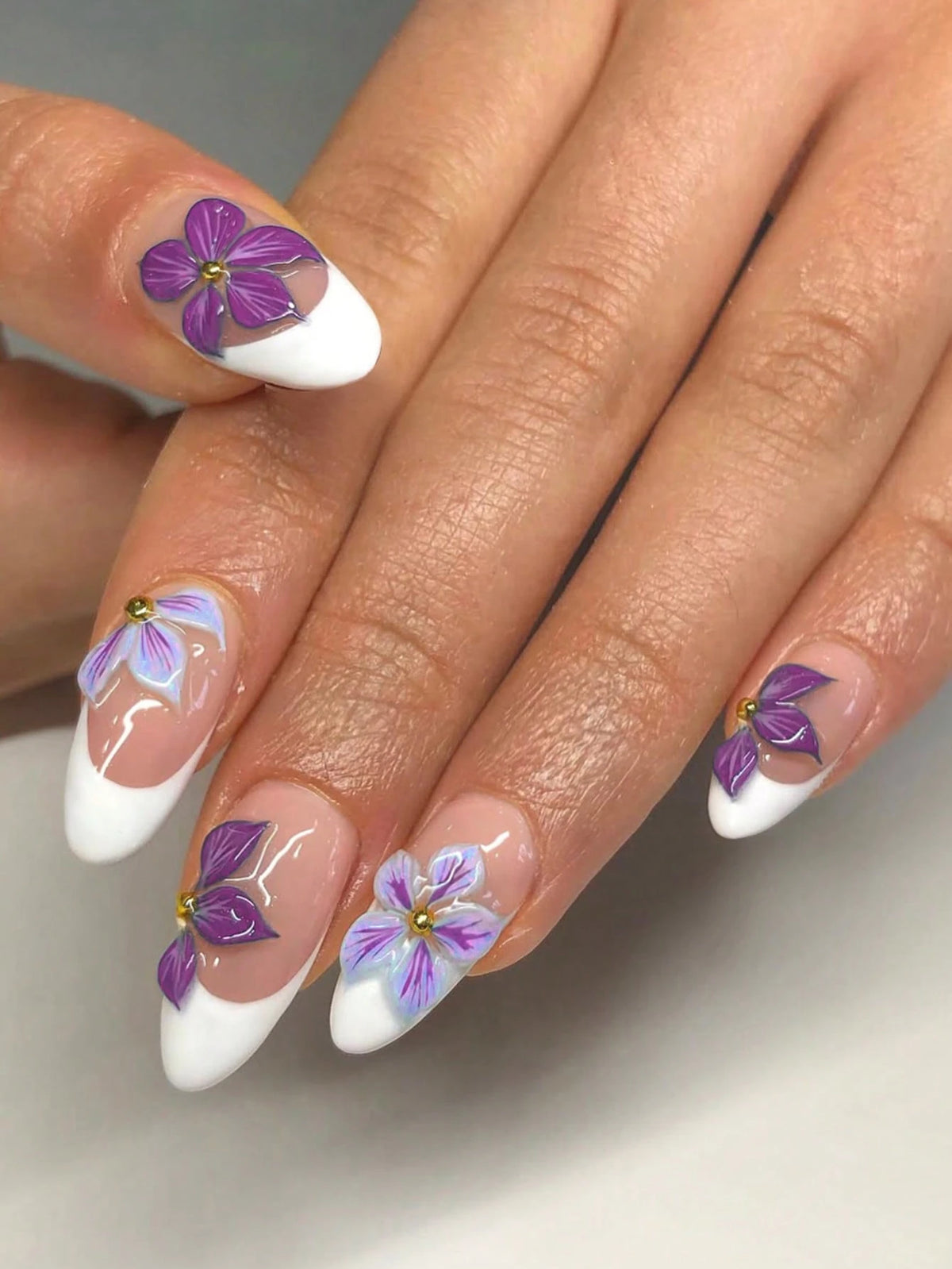 Purple Haze - Almond Shaped Press On Nails Set - GlamGrip Beauty