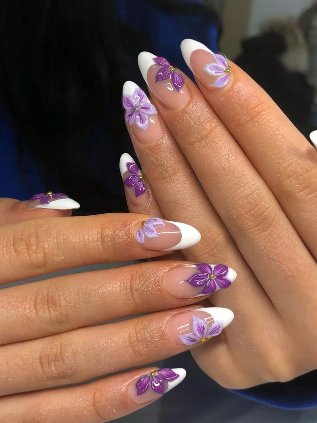 Purple Haze - Almond Shaped Press On Nails Set - GlamGrip Beauty