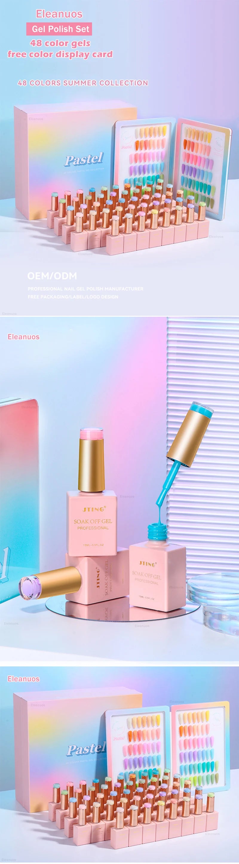 Macaron Set - 48 Colour UV Gel Polish Collection - GlamGrip Beauty