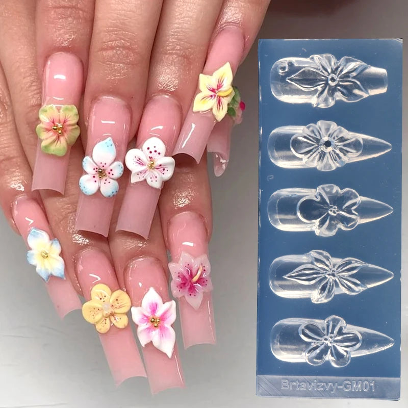 Petal Mold - 3D Flower Silicone Nail Art Mold - GlamGrip Beauty