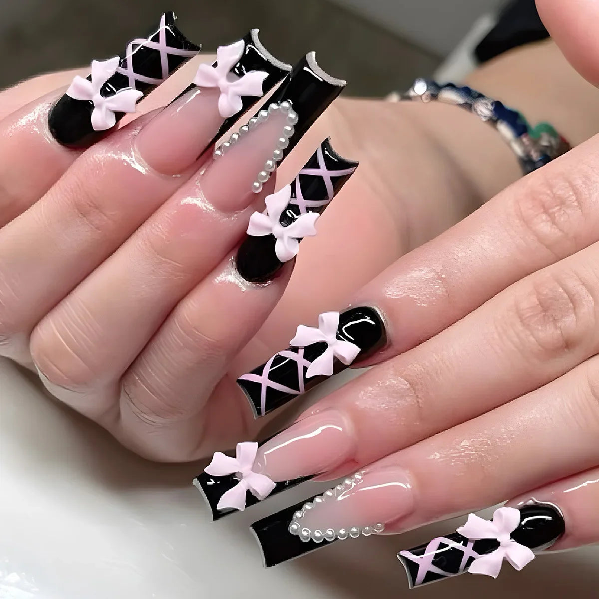 Nail Studio - 24 PCS Long Almond Press on Nails - GlamGrip Beauty