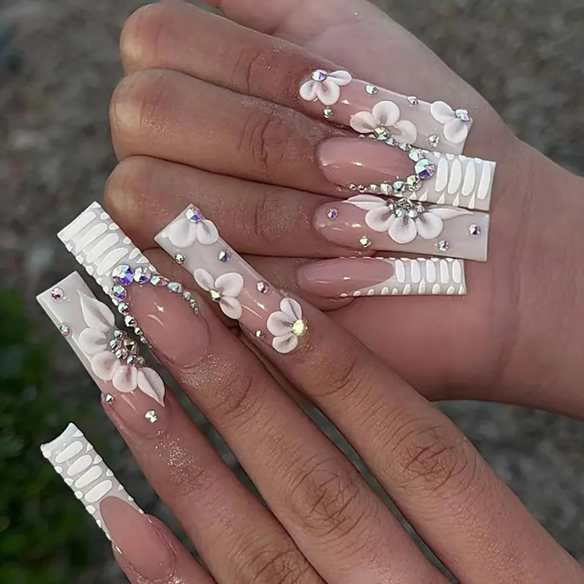 Nail Studio - 24 PCS Long Almond Press on Nails - GlamGrip Beauty