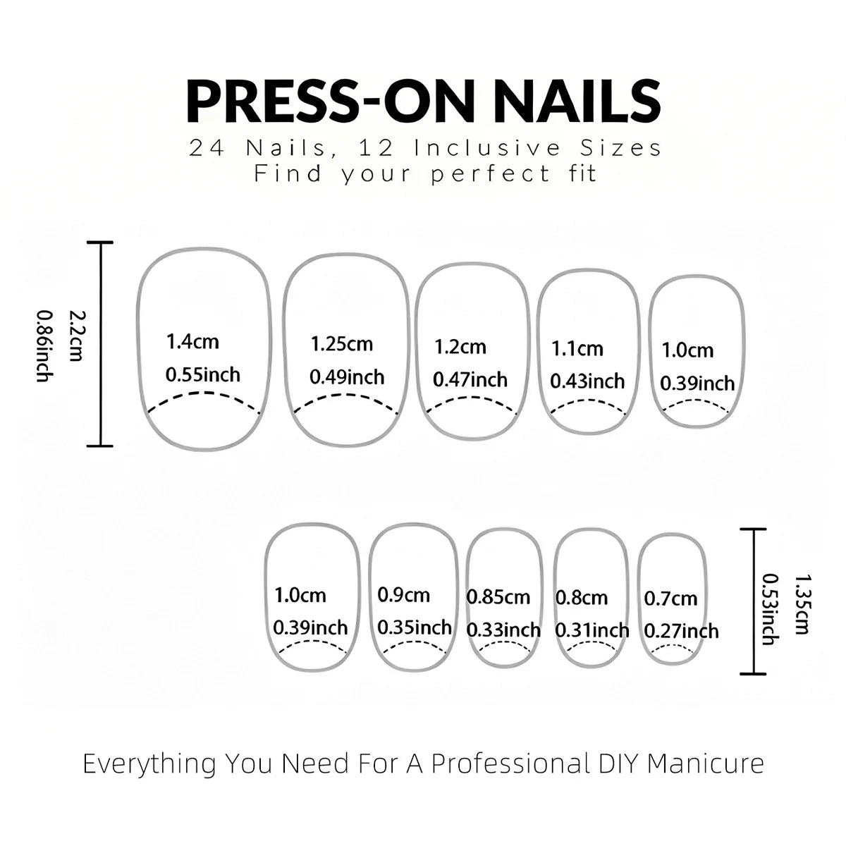 24 Piece Almond Press On Nails Starfish Beach Design Set