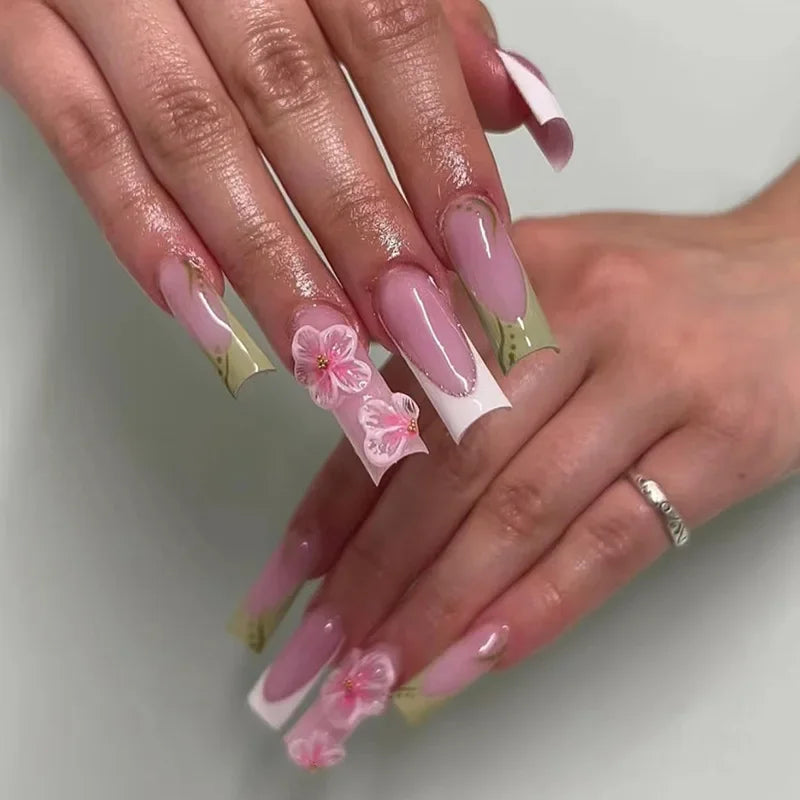 Nail Studio - 24 PCS Long Almond Press on Nails - GlamGrip Beauty