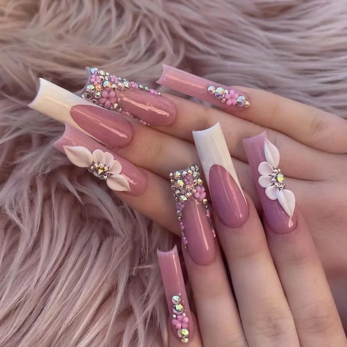 Nail Studio - 24 PCS Long Almond Press on Nails - GlamGrip Beauty