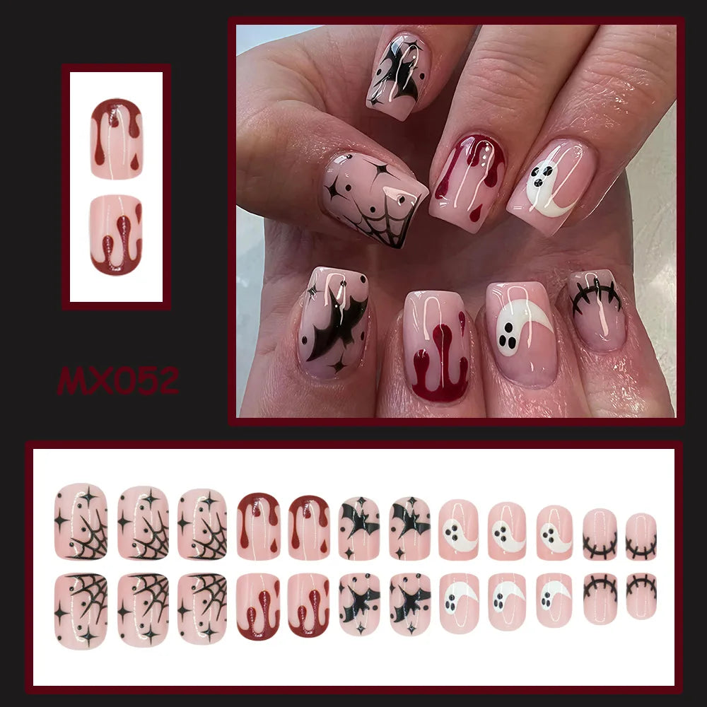 Halloween Blood Drip Press On Nails Set, 24 Pcs - GlamGrip Beauty