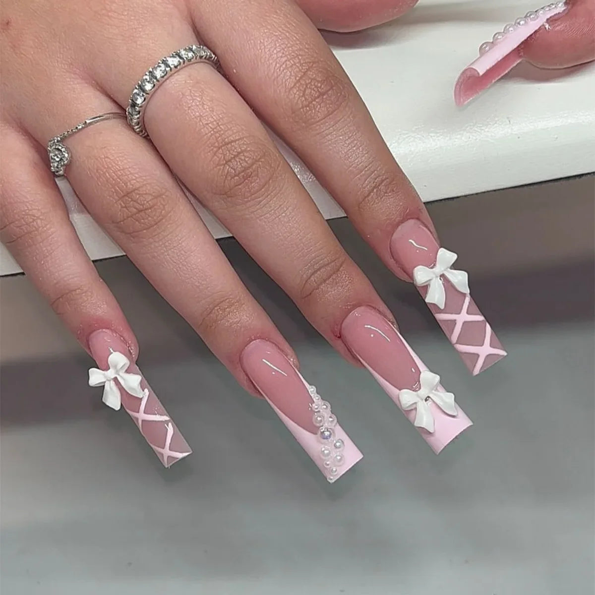 Nail Studio - 24 PCS Long Almond Press on Nails - GlamGrip Beauty