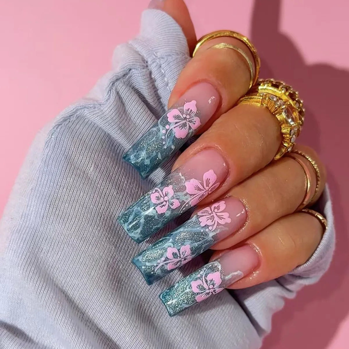 French Gradient - 24 PCS Ballerina Press on Nails - GlamGrip Beauty