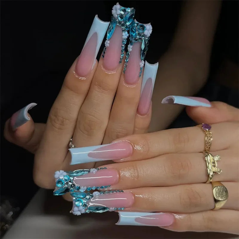 Nail Studio - 24 PCS Long Almond Press on Nails - GlamGrip Beauty