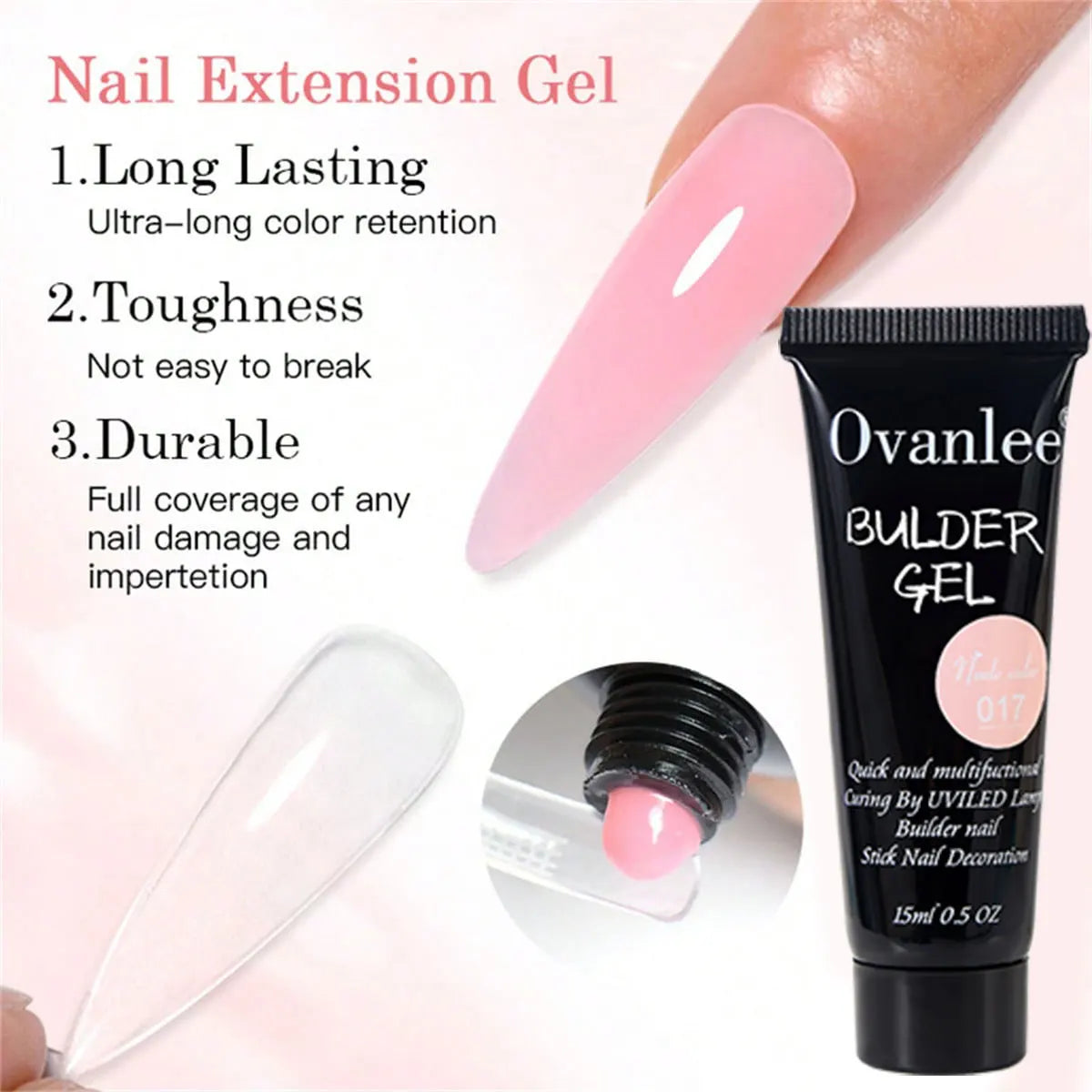18-Piece Polygel Nail Builder Kit with Mini UV/LED Lamp - GlamGrip Beauty