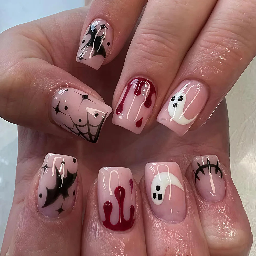 Halloween Blood Drip Press On Nails Set, 24 Pcs - GlamGrip Beauty
