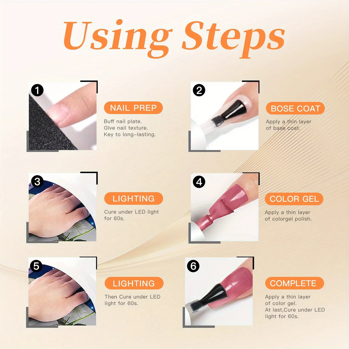 Cat Eye Gel Nail Polish Set 6 Colors – 8 ml Soak Off - GlamGrip Beauty
