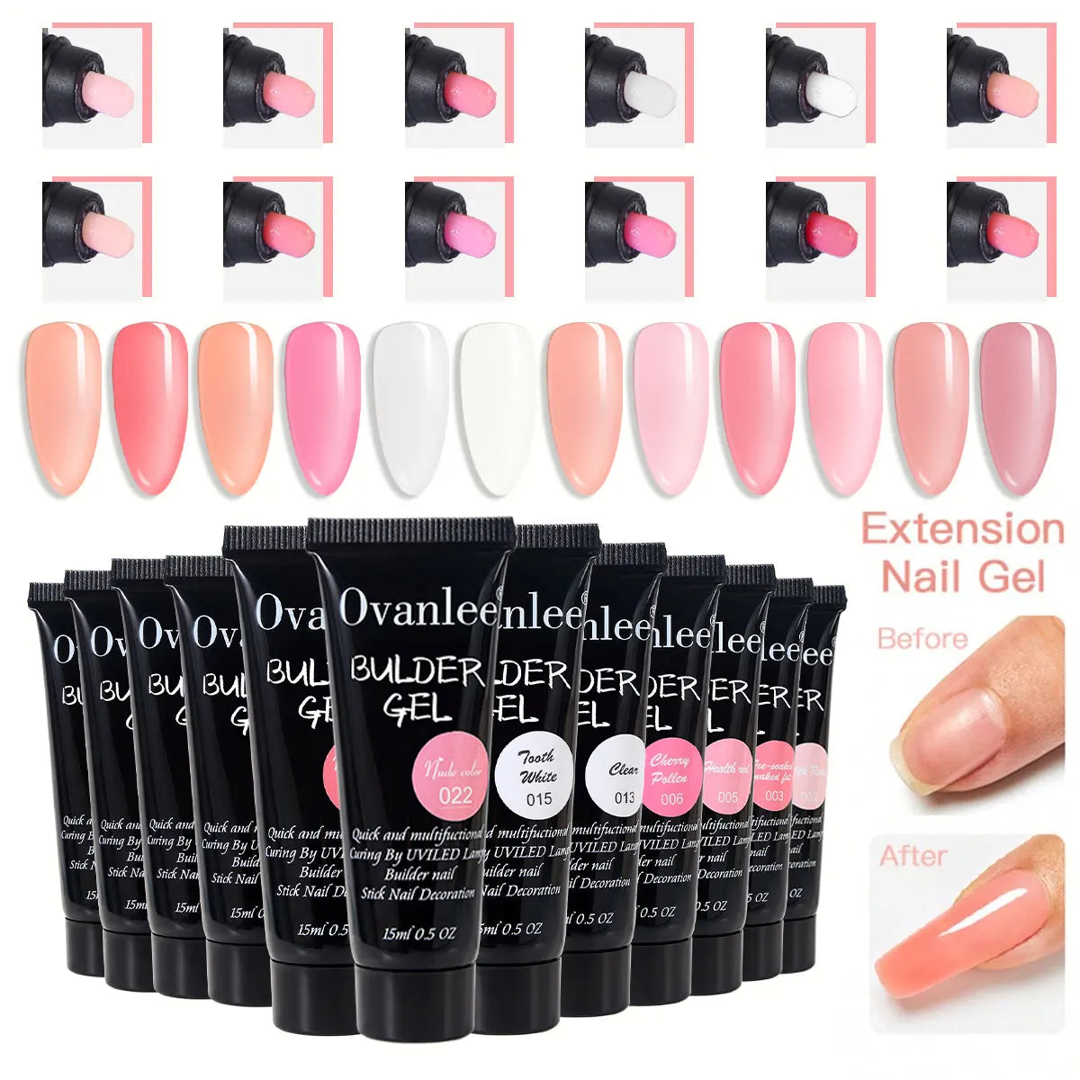 18-Piece Polygel Nail Builder Kit with Mini UV/LED Lamp - GlamGrip Beauty