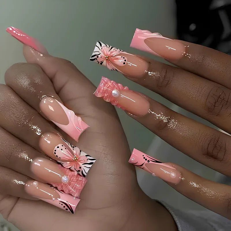 Nail Studio - 24 PCS Long Almond Press on Nails - GlamGrip Beauty