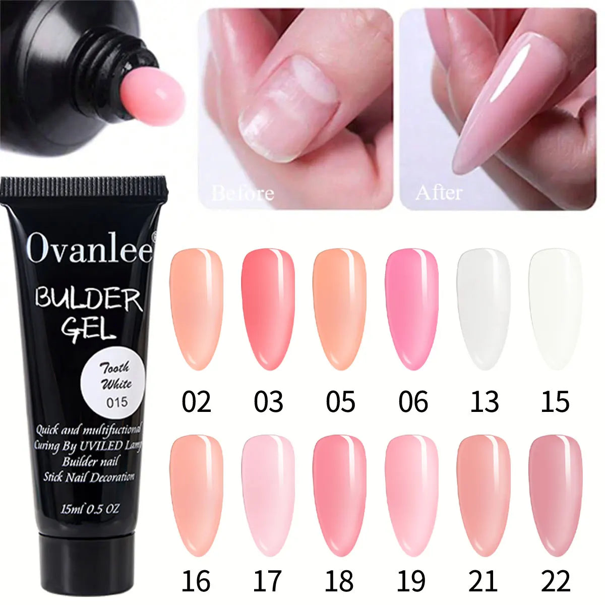 18-Piece Polygel Nail Builder Kit with Mini UV/LED Lamp - GlamGrip Beauty