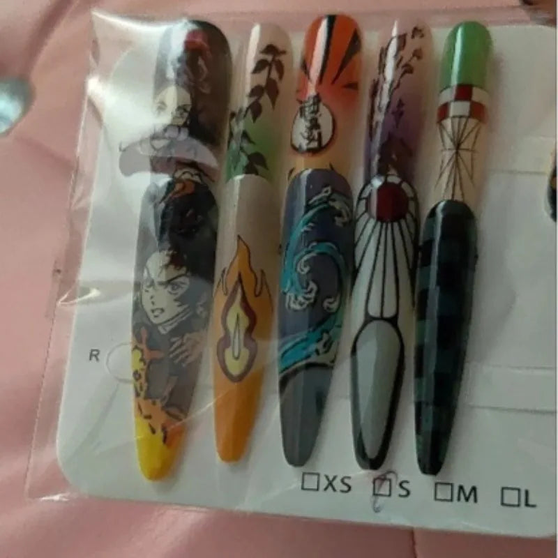 Demon Slayer Anime Extra Long Press On Nail Stickers - GlamGrip Beauty