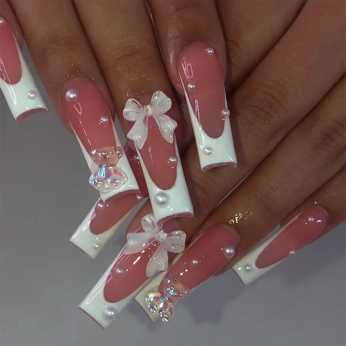 Nail Studio - 24 PCS Long Almond Press on Nails - GlamGrip Beauty