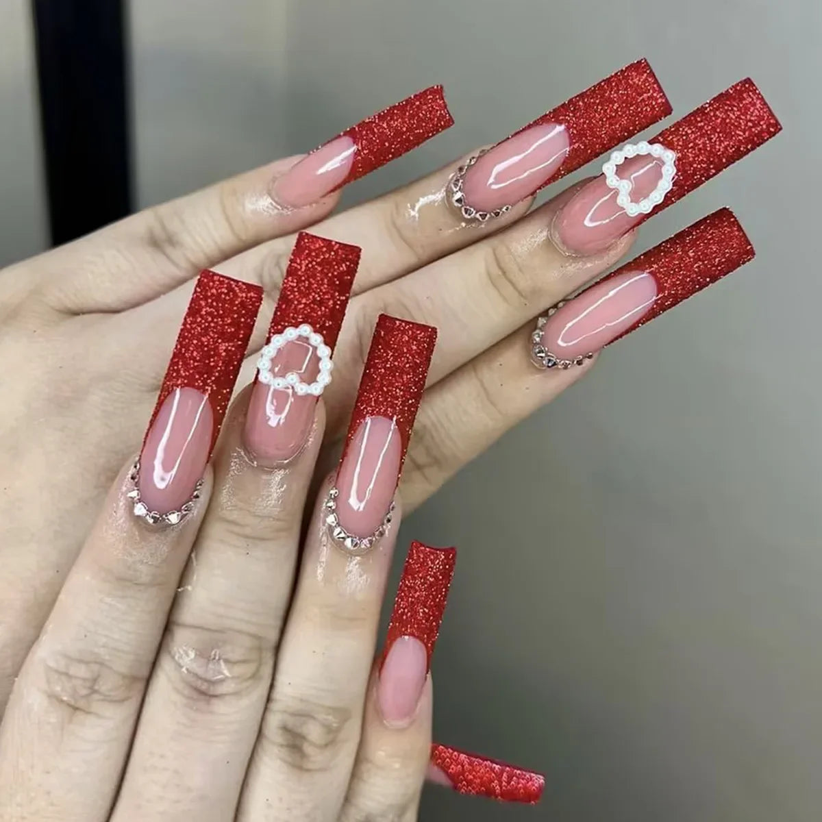Nail Studio - 24 PCS Long Almond Press on Nails - GlamGrip Beauty