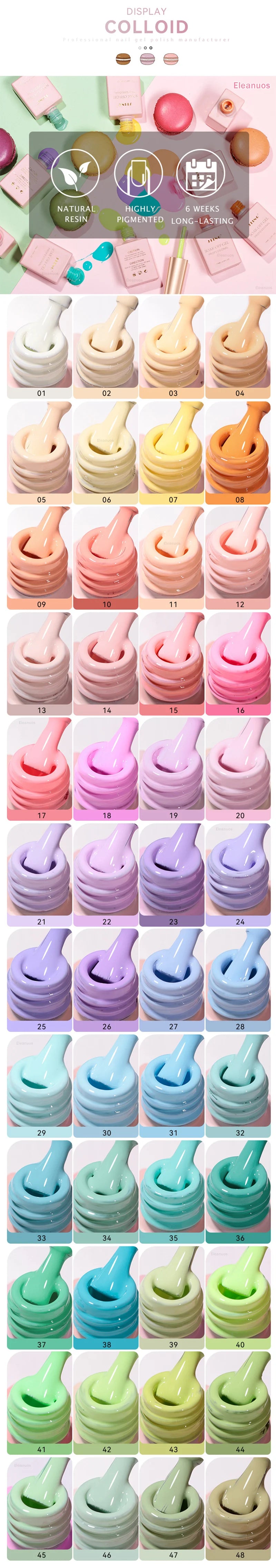 Macaron Set - 48 Colour UV Gel Polish Collection - GlamGrip Beauty